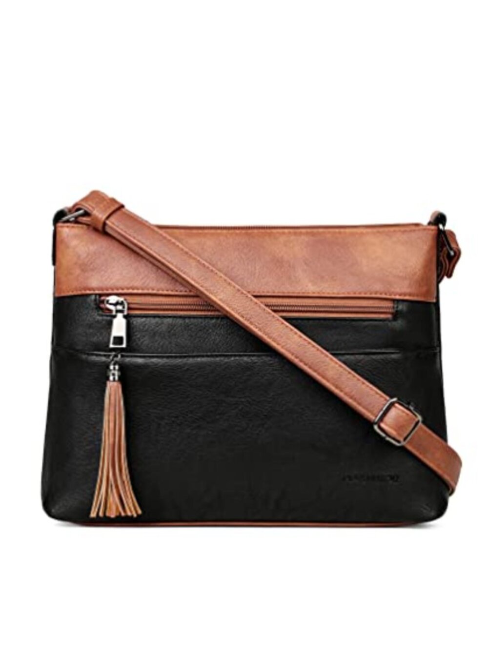 Vegan Leather Crossbody Purse Medium Sling Bag Adjustable Strap
